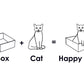 Purrfect Cat Box Modern Cat Box Lounger with Peek-a-Boo Cutout | Premium Corrugated Cardboard Cat Bed for Sleeping and Relaxation | Interactive Board Box for Indoor Kittens and Small Pets, Blue