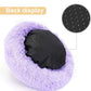 Purrfect Cat Beds - Washable 20/24 inches, Anti-Anxiety Round Plush Faux Fur, Thick Bottom (Purple, Medium) - Suitable for Indoor Cats & Small/Medium Dogs