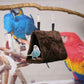 Magnoloran 2 Pack Warm Bird Nest House Plush Birds Hut Bed Hanging Hammock Sleeping Bed Plush Hanging Snuggle Cave for Pet Parrot Parakeet Cockatiel Conure Cockatoo African Grey Macaw (Brown&Grey)