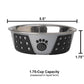 PetRageous 13097 Fiji Stainless Steel Non-Slip Dishwasher-Safe Dog Bowl 1.75-Cup Capacity 5.5-inch Diameter 1.75-inch Tall for Small and Medium Size Dogs and Cats, Light Grey and Black
