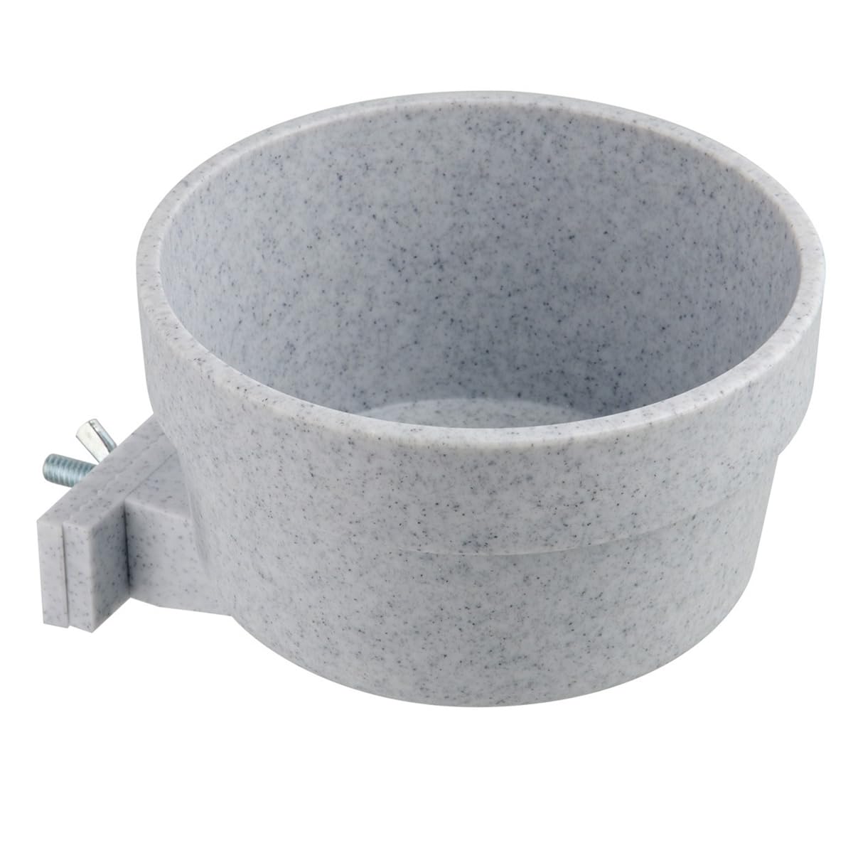 Lixit Kennel Cage Water Bowl Hanging - Non Spill Dog Crate Bowls - Durable Crate Water Bowl for Pets - Securely Attaches to Cage for Convenient Feeding and Drinking (40oz, Granite)