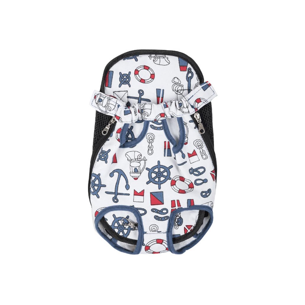 Leconpet Pet Carrier Backpack, Legs Out Adjustable Pet Front Cat Dog Carrier Backpack, Easy-Fit Dog Travel Backpack Carrier for Hiking Camping for Small Medium Puppies Cats (S, Cartoon Ship)