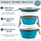 Loving Pets Bella Roma Collapsible Dog Bowls - Silicone Dog Bowls, Foldable Bowl, Puppy Essentials & Hiking Pet Supplies Great for Home & Travel (Blue, Small)