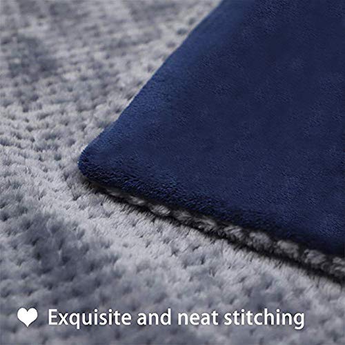 furrybaby Dog Blankets for Small Dogs & Cats for Couch, Reversible Flannel Blankets for Pets 24x32 Inch,Cat Blankets for Indoor Cats Washable (Blue)