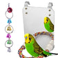 LOPERDEVE 7" Bird Mirror with Rope Perch Bird Toys Swing, Comfy Perch for Greys Amazons Parakeet Cockatiel Conure Lovebirds Finch Canaries