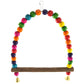 SunGrow Colorful Parakeet Swing Toy with Bells, Cockatiel, Lovebird & Budgie Wooden Perch Stand, 8.5x6 Inches, Sturdy Rocking Gym, Small Bird Cage Accessories to Balance, Exercise & Training