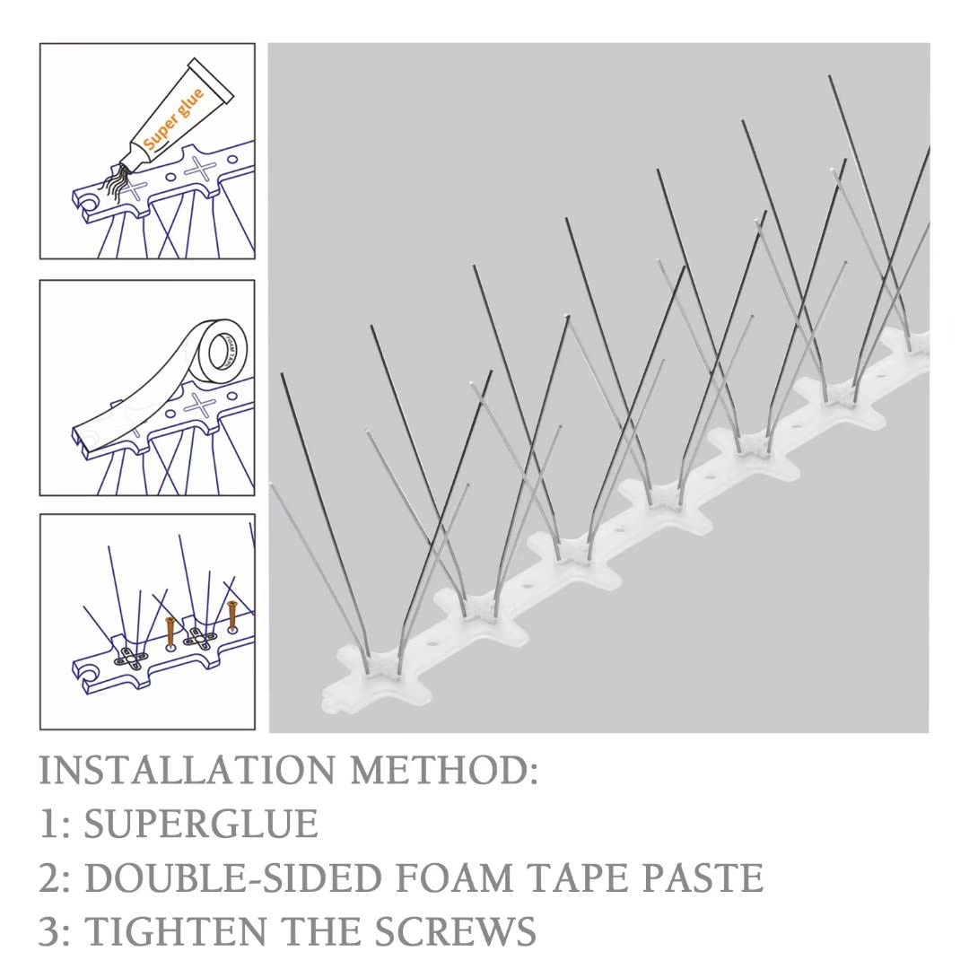 LOEK Pigeon Spikes, Bird Spikes,The Bird Thorn Bird Deterrent, Spikes Stainless Steel, Anti Bird Spikes, for Fence Roof Window Bird Deterrent Spikes, Bird Spikes for Pigeons and Other Small Birds