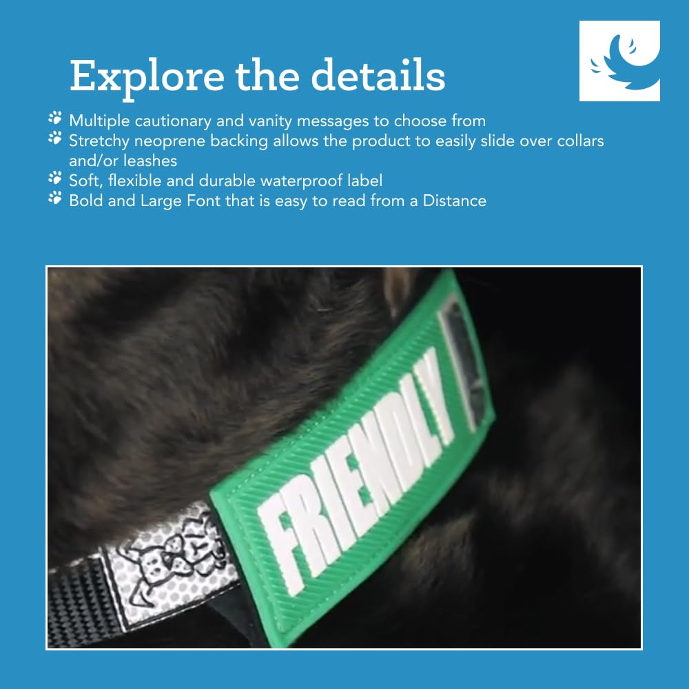 Canine Friendly Bark Notes Patch for Collar or Leash, No Dogs, 3/4" Width