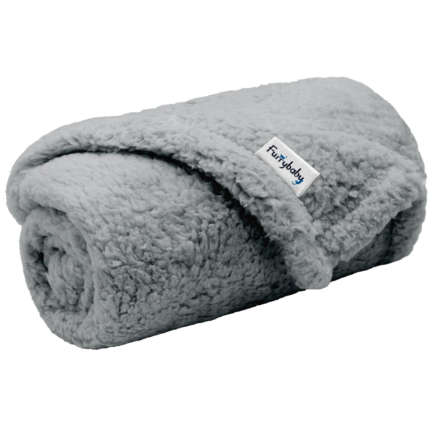furrybaby Dog Blankets for Small Dogs, Puppy Small Fleece Blankets for Pets, Premium Cat Blanket, Sherpa Pet Blanket Washable for Pet Kitten Doggy (Grey, 24x32 in, S)