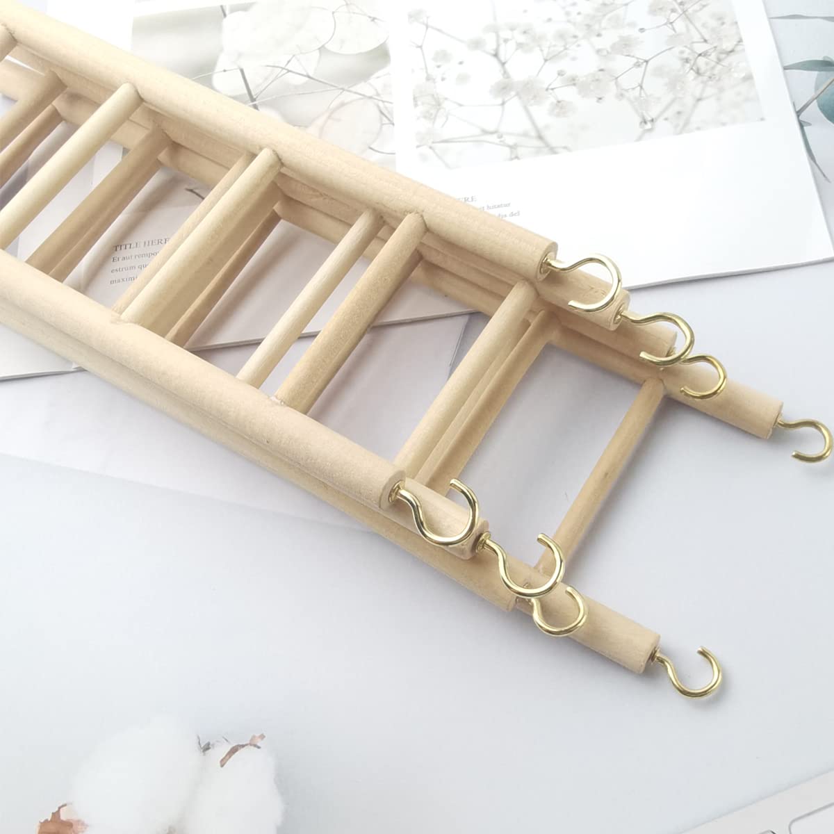GXXMEI 4PCS Bird Toys - Wooden Ladder Climbing Toys for Parakeets, Parrots, Cockatoo & Lovebirds