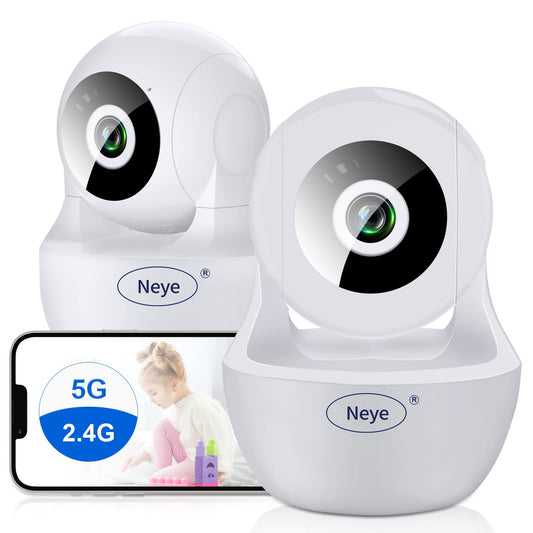 WiFi Security Home Camera，Baby Monitor Wireless IP Camera with Night Vision Two Way Audio Cloud Storage， Supports 5G WiFi，up to 128GB（White） Indoor Camera