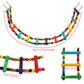 DS. DISTINCTIVE STYLE Bird Ladder Toys Coloured Flexible Parrot Swing Bridge Wooden Cockatiel Cage Hanging Climbing Ladder