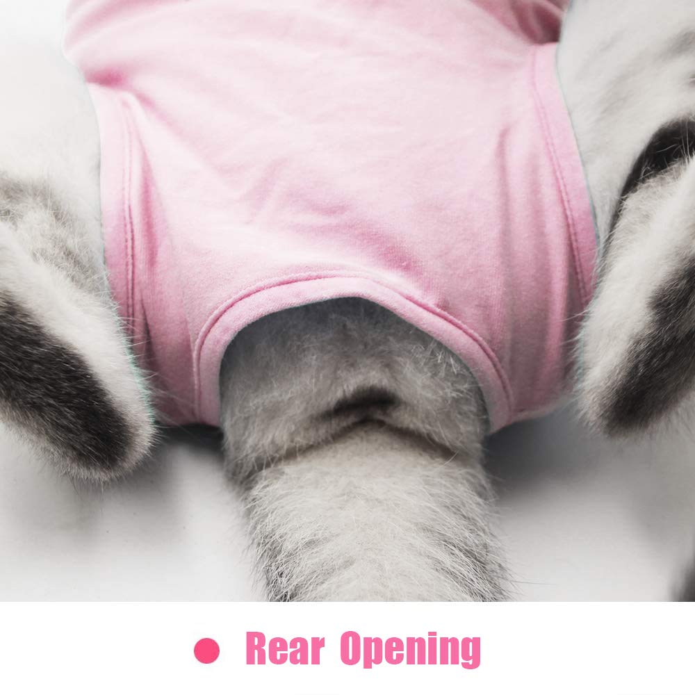 Cat Professional Recovery Suit for Abdominal Wounds and Skin Diseases, E-Collar Alternative for Cats and Dogs, After Surgey Wear Anti Licking, Recommended by Vets（Pink,L