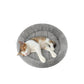 Enjoying Small Cat Bed Mat, 11.81" Round, Self Warming Cat Mat with Pillow Around, Dog Kitty Curling Sleep Cushion, Soft Kitten Pad for Carrier/Crate, Rabbit Warm Bed, Antiskid Bottom, Small