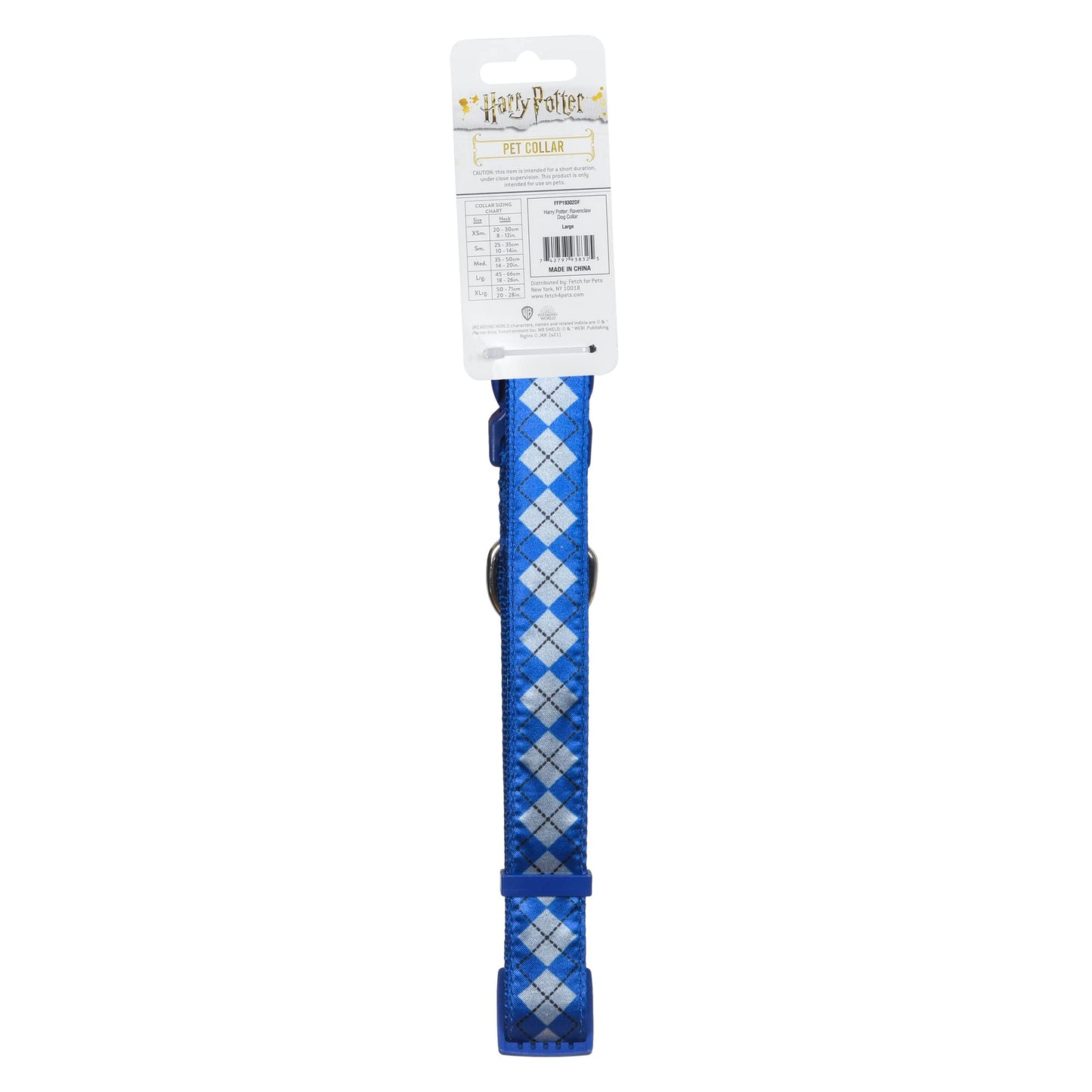 Harry Potter Ravenclaw Dog Collar - Adjustable Nylon Collar for Large Dogs - Officially Licensed Dog Apparel & Accessories for Hogwarts Houses - Size Extra Large