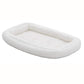 MidWest Homes for Pets XS QuietTime Double Bolster Pet Bed, White Plush 22-Inch Crate Mat with Stacked Bolsters, Machine Washable, Secure Fit with Elastic Straps