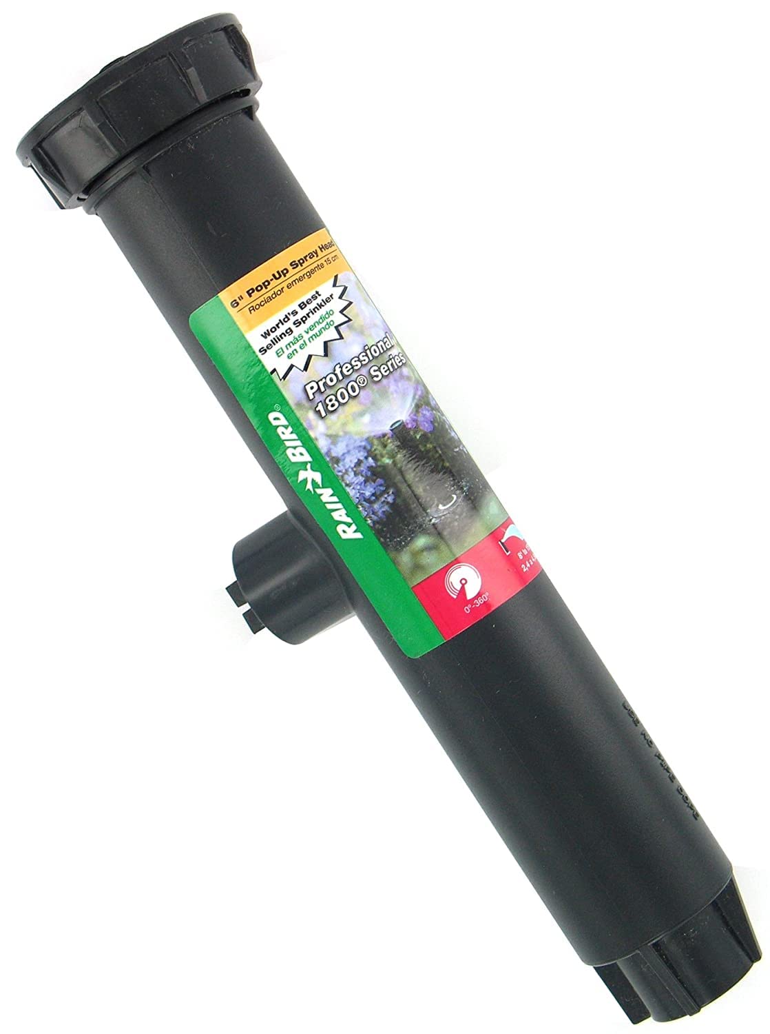 Rain Bird 1806AP Professional Pop-Up Sprinkler, Adjustable 0° - 360° Pattern, 8' - 15' Spray Distance, 6" Pop-up Height
