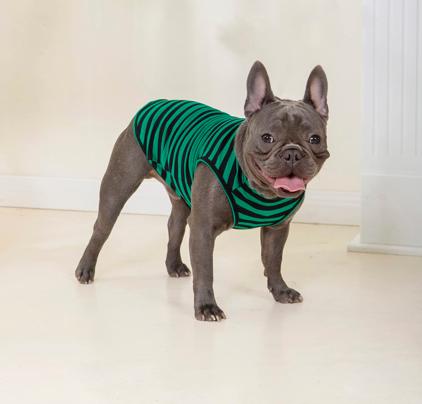 KAOOPETOPN Dog Striped Shirt Lightweight Vest Soft Breathable Cool Pet Clothes,Stretchy Sleeveless Tank for Boy Girl Dogs Large Medium Small,S