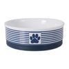 Bone Dry Paw & Patch Ceramic Pet Collection, Medium Bowl, 6x2", Nautical Blue