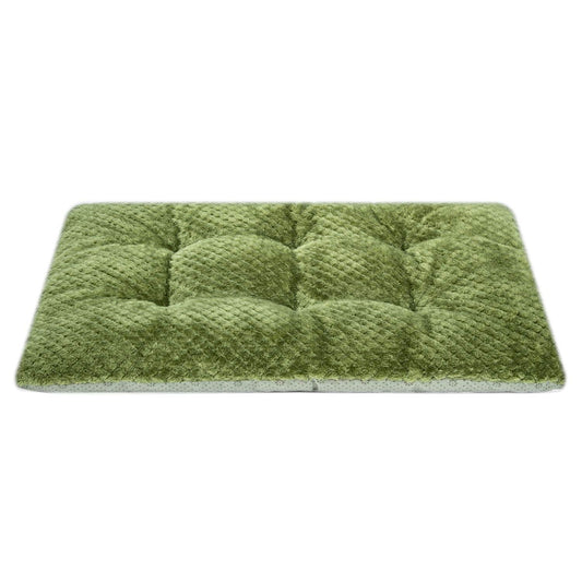WONDER MIRACLE Fuzzy Deluxe Pet Beds, Super Plush Dog or Cat Beds Ideal for Dog Crates, Machine Wash & Dryer Friendly (15" x 23", S-Olive Green)