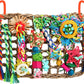 Bird Toys Bird Foraging Toys for Parakeets Cockatiel Conures Lovebirds Bird Foraging Shredding Seagrass Wall with Various Toys for Birds