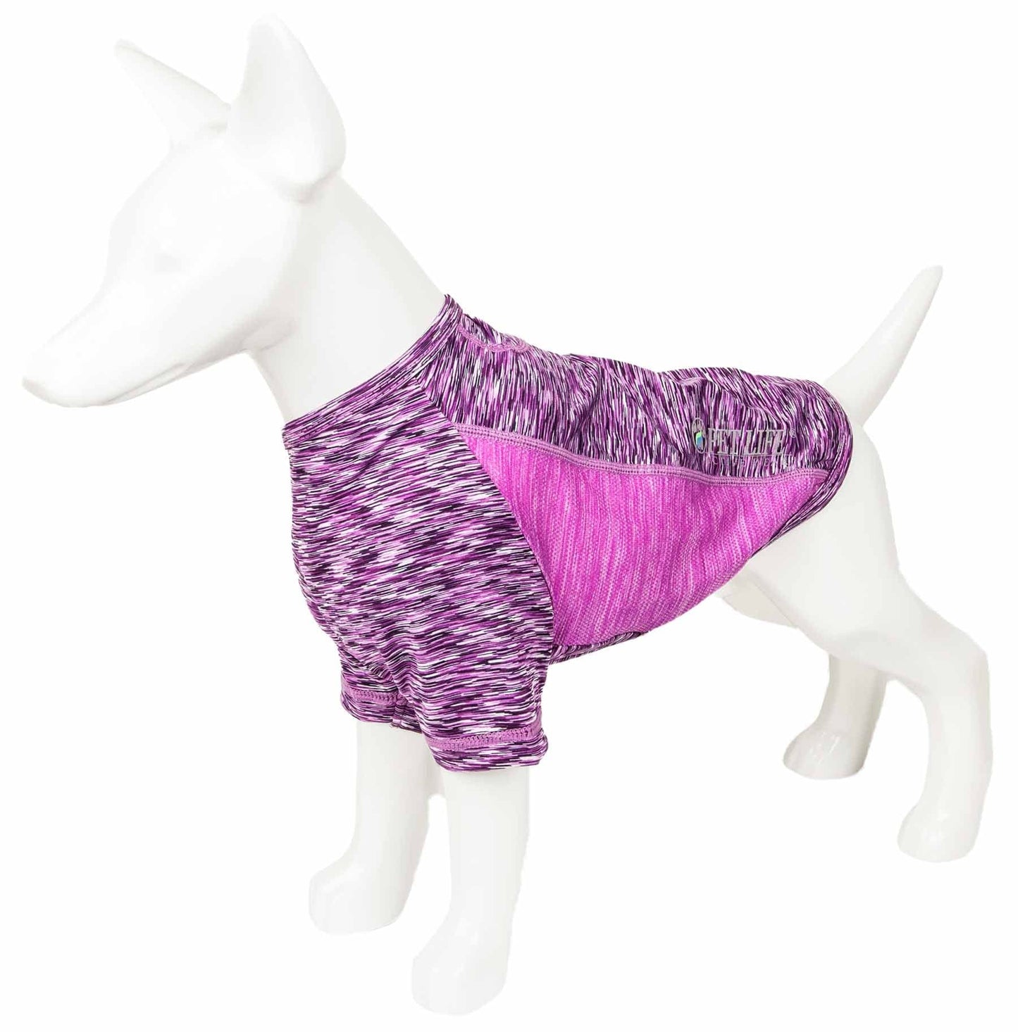 Pet Life ® Active 'Warf Speed' Heathred Dog Fitness and Yoga Pet T-Shirt Dog Clothes - Performance Dog T-Shirt with 4-Way-Stretch, Reflective and Quick-Dry Technology - Summer Dog Shirts