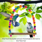 SunGrow Colorful Parakeet Swing Toy with Bells, Cockatiel, Lovebird & Budgie Wooden Perch Stand, 8.5x6 Inches, Sturdy Rocking Gym, Small Bird Cage Accessories to Balance, Exercise & Training