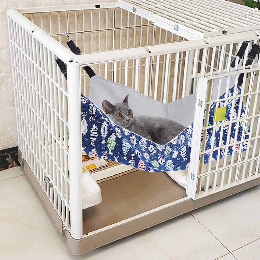 PERSUPER Cat Hammock Bed for Cage - 22x18 inch Adjustable Hanging Cat Bed Reversible hammocks for Indoor Cats, Soft Perch, Sleeping and Resting Sleepy Pad for Kitten Ferret Puppy or Small Pet