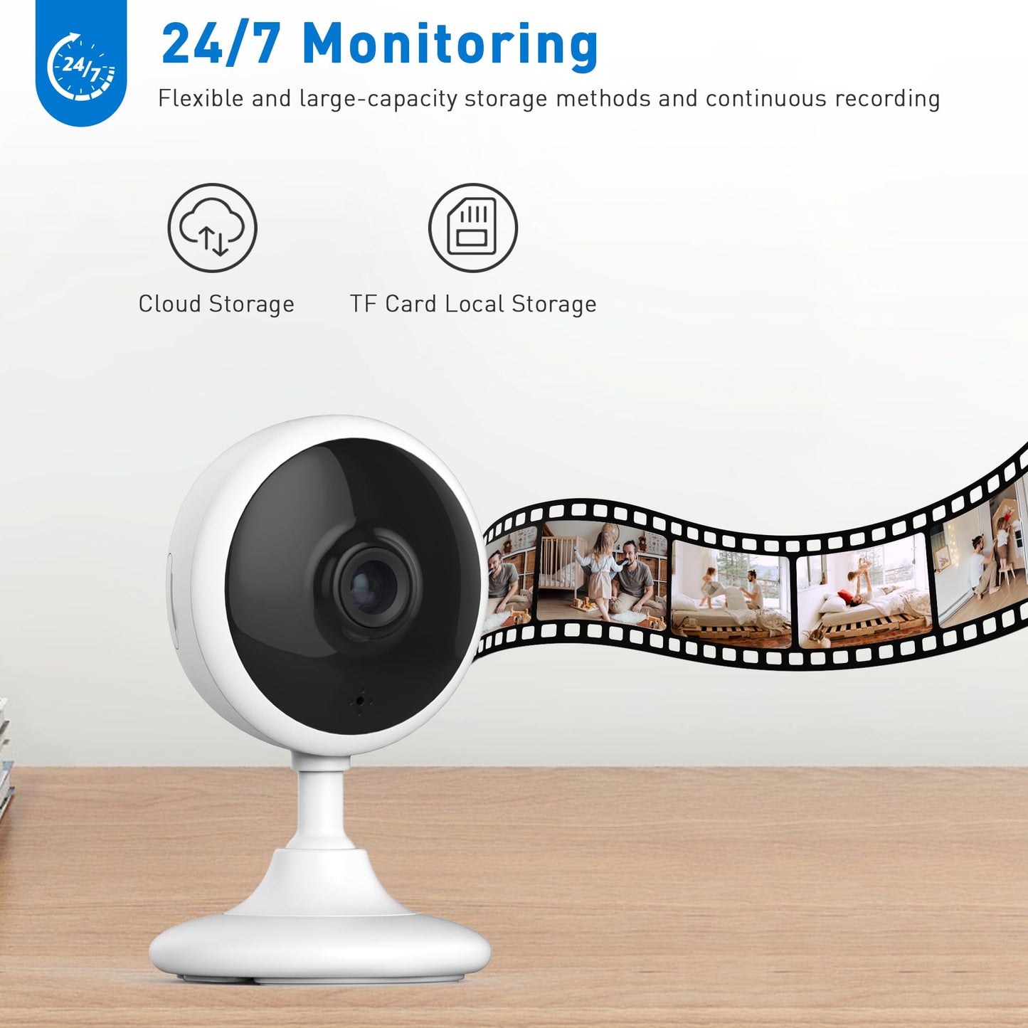 CHIKUK WiFi Security Camera 2K, Indoor Home Cameras for Dog/Pet/Elder/Baby Monitor, Upgraded Smart Siren with Phone App, Advanced Night Vision, SD/Cloud Storage, Alexa Compatible