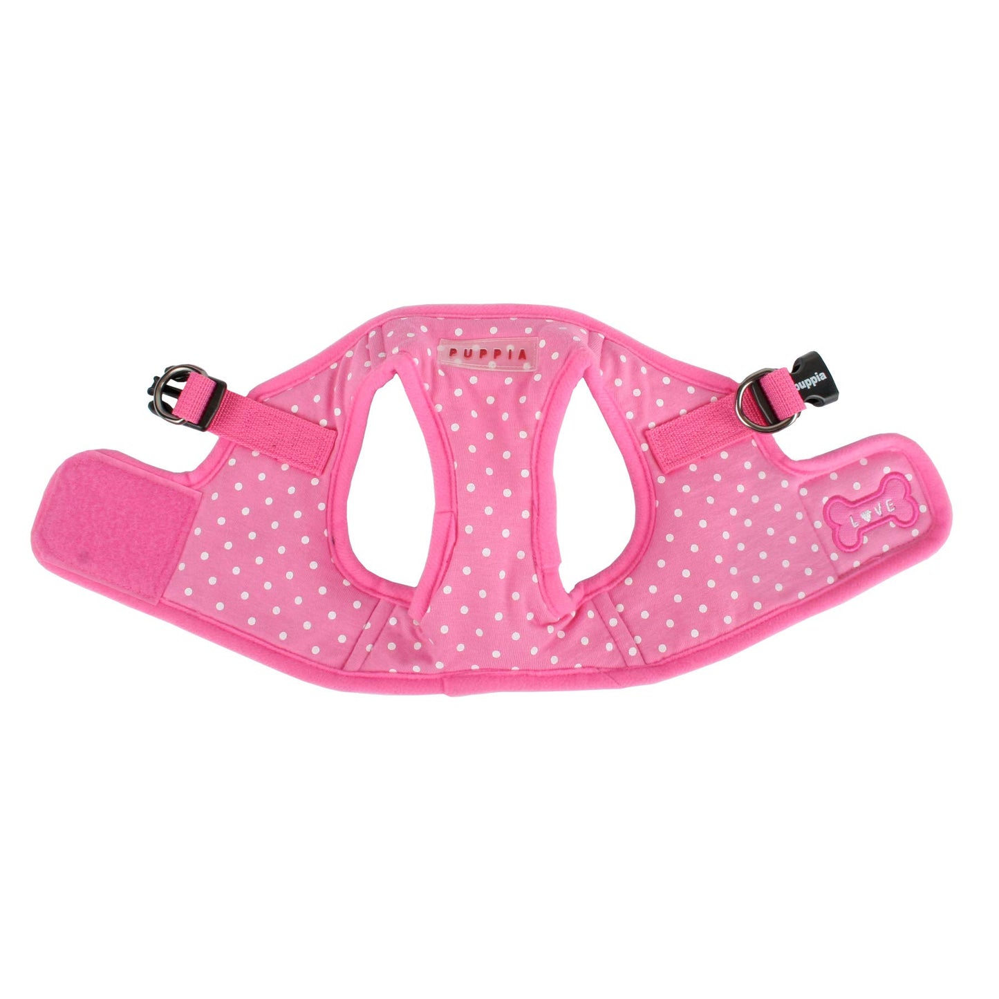Puppia Dotty Step-in Vest Dog Harness No Pull No Choke Easy Wear Training Walking for Small Dog, Small, Pink