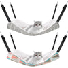2 Pieces Reversible Cat Hanging Hammock Soft Breathable Pet Cage Hammock with Adjustable Straps and Metal Hooks Double Sided Hanging Bed for Small Dogs Rabbits(Geometry Pattern,L)