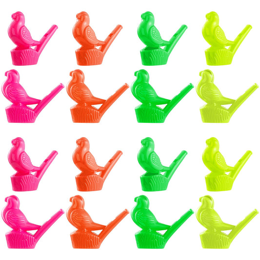 Sumind 16 Pcs Bird Water Whistles Party Whistles Bird Call Toys Novelty Water Warblers Musical Instrument Toy for Boys Girls Bath Party Games Gifts