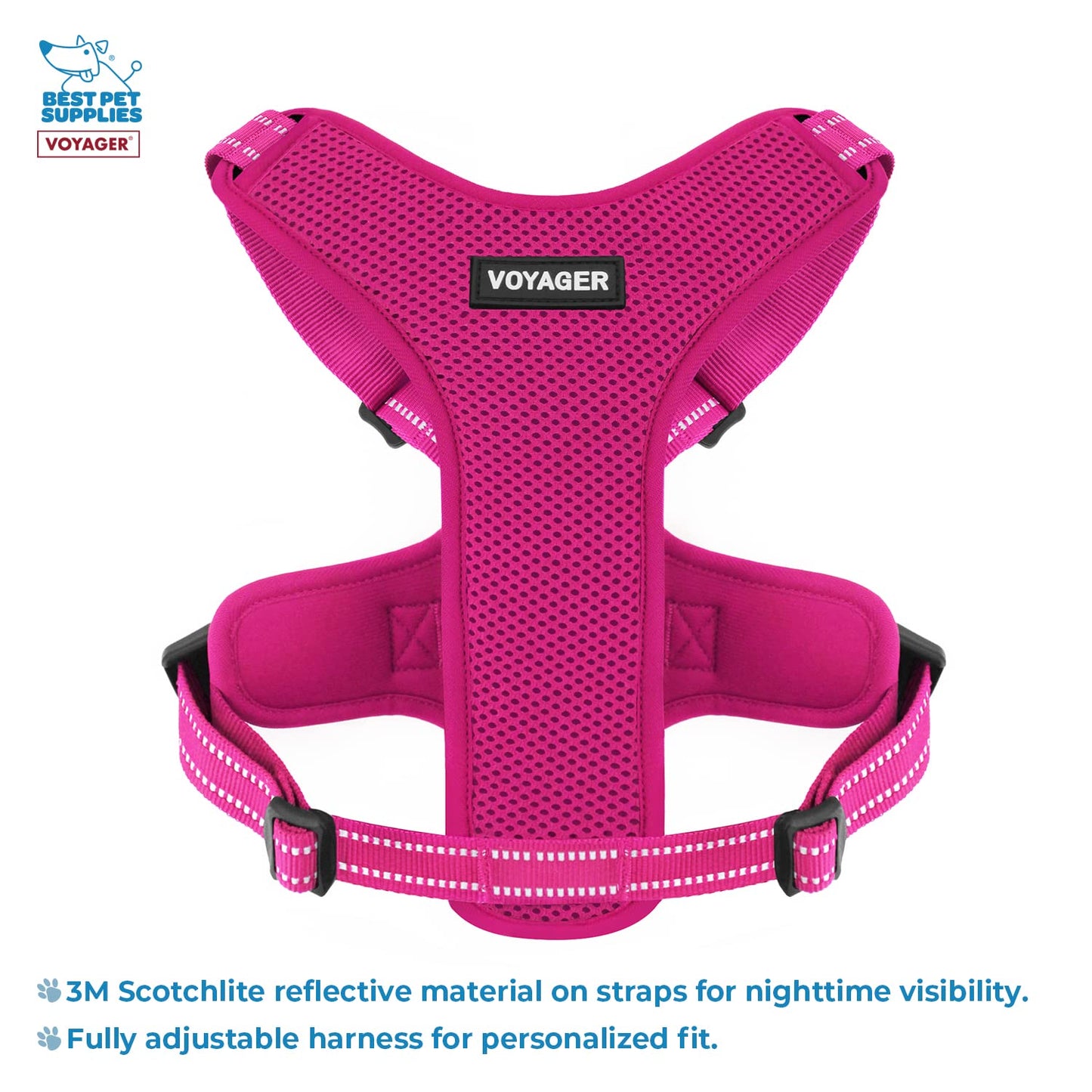 Air Frontier Mesh Dog Harness with and Reflective Dog Leash Set, Reflective Stitching, and Lightweight Breathable No-Pull Design, Adjustable Neck and Chest Straps for Small to Large Breeds - FSW, S