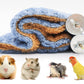 Fleece Winter Warm Rat Hammock, Double Layer Hanging Birds Nest Bed with Warm Fleece, Bird Cage Stand Perch, Hideaway Cave Tent, Sleep Bed Cage Accessories for Rat, Guinea Pig, Chinchilla (Blue)