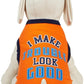SimplyDog I Make Trouble Look Good Dog Tank - Orange - X-Small