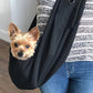 Lynkaye Small Dog & Cat Travel Bag - Hands Free Pet Carrier with Adjustable Strap & Stainless Steel ID Barrel (Black, Up to 12 lbs)