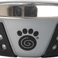 PetRageous 13097 Fiji Stainless Steel Non-Slip Dishwasher-Safe Dog Bowl 1.75-Cup Capacity 5.5-inch Diameter 1.75-inch Tall for Small and Medium Size Dogs and Cats, Light Grey and Black