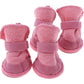 Small Dog Winter Booties, Cold Weahter Dog Shoes for Small Dogs, Boots for Cats, Yorkie, Chihuahua Cozy Boots Pink Size 2