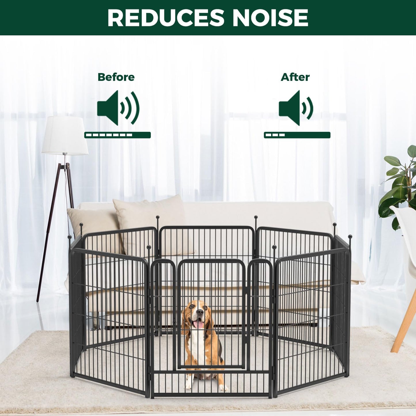 FXW Dog Playpen Accessories - Muffler Tubes, Compatible with FXW Rollick/Instant Dog Playpen (Replacement for HomePlus/Dog Gate) (32PCS, Black) │ Patented