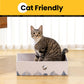 Conlun Cat Scratcher Box with Heavy-Duty Double-Sided Cardboard Pad, Cardboard Lounger, Interactive Hole Design, Cat Bed for Indoor Cats, White, Large