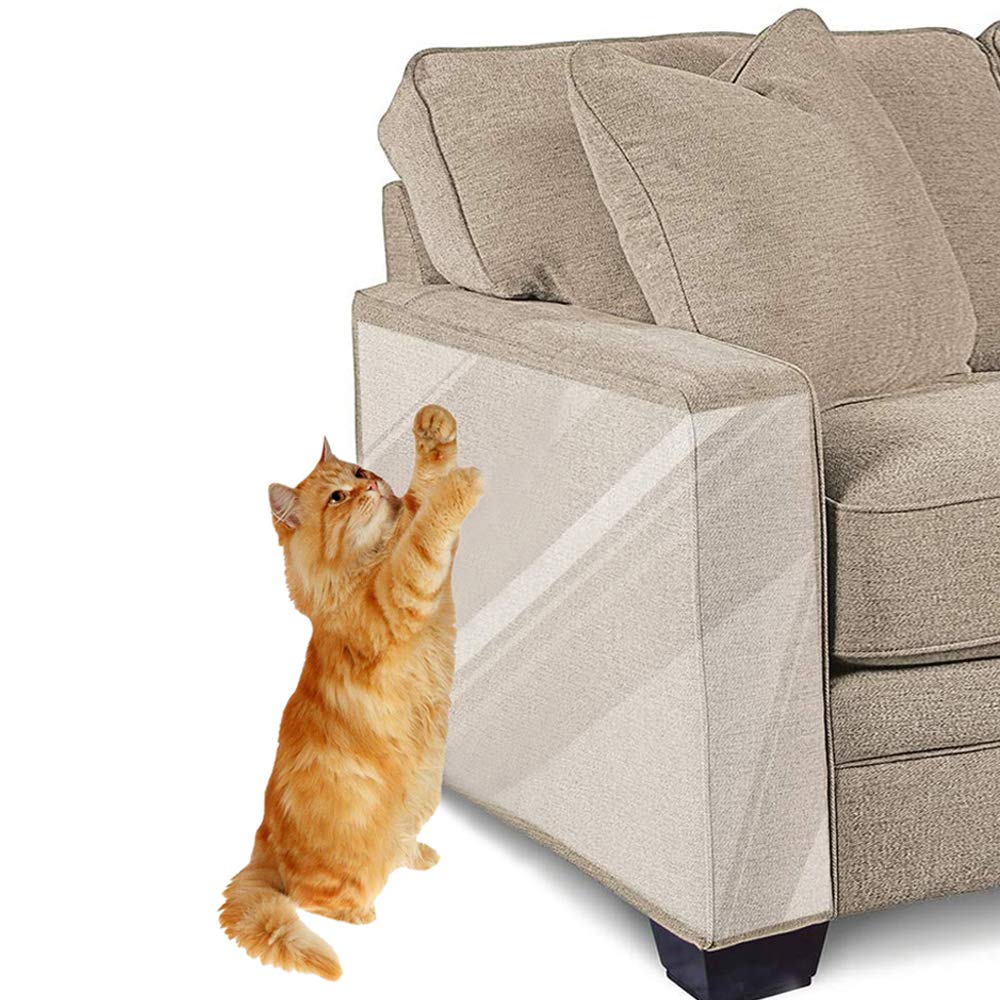 Cat Scratcher for Indoor Cats - 12x17 Inches, 8 PCS Furniture Protector, Wide Double Side Anti-Scratch Deterrent Tape, Pet Scratch Pad for Pretector Couch, Door, Wall, Carpet