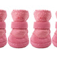 Small Dog Winter Booties, Cold Weahter Dog Shoes for Small Dogs, Boots for Cats, Yorkie, Chihuahua Cozy Boots Pink Size 2