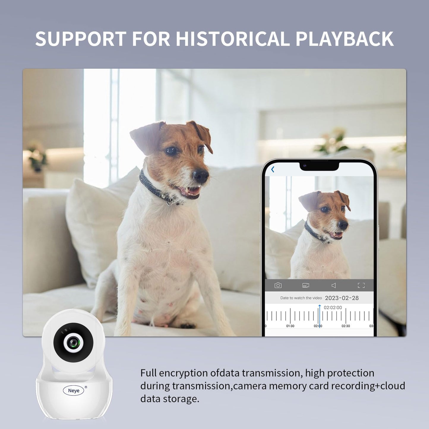 WiFi Security Home Camera，Baby Monitor Wireless IP Camera with Night Vision Two Way Audio Cloud Storage， Supports 5G WiFi，up to 128GB（White） Indoor Camera