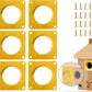 Bird House Guard Hole Plate - Larger Stainless Steel Shape with Rain Buffle - Entrance Predator Guards Metal Plate - 38 mm 1.5" Hole Sizes - Square Rings Entry Hole Protector (Golden 6 Pieces)