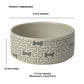 PetRageous 18429 Bones Round Stoneware Dog Bowl 6-Inch Width and 2.5-Inch Height 3.5-Cups Capacity, Grey