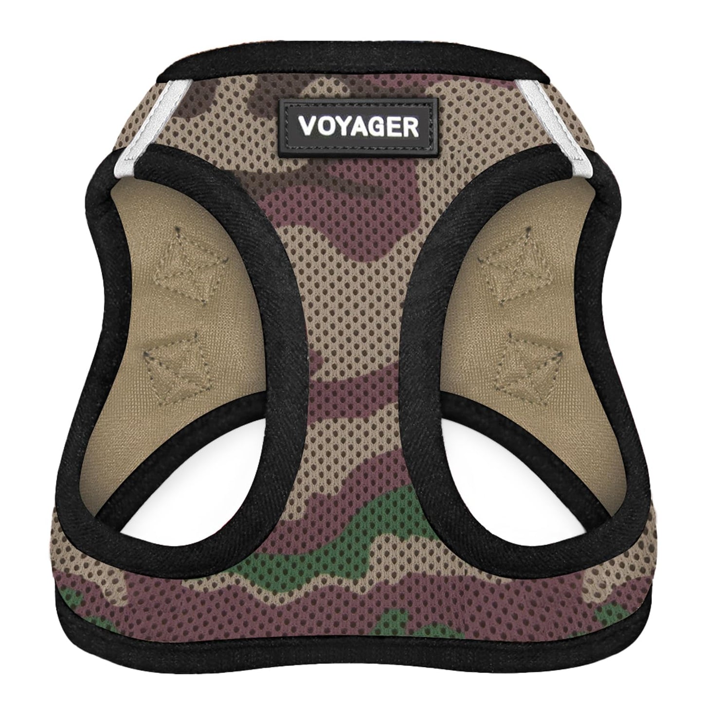 Voyager Step-in Air Dog Harness - All Weather Mesh, Reflective, No Pull Harness for Small, Medium Dogs, Cats - Secure with Hook & Loop Fastener, Buckle, Double D-Rings - Army/Black Trim, S