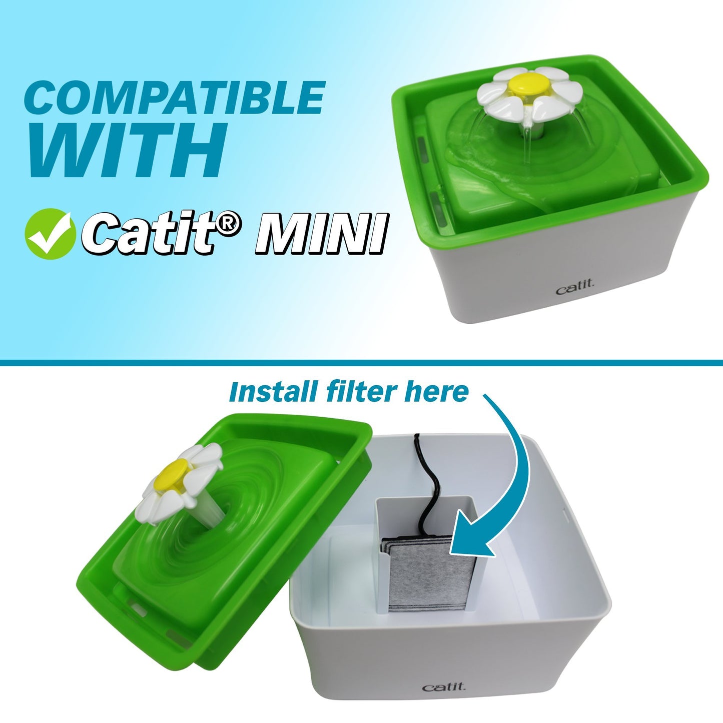 Filters for Catit Mini Fountains, Pack of 6