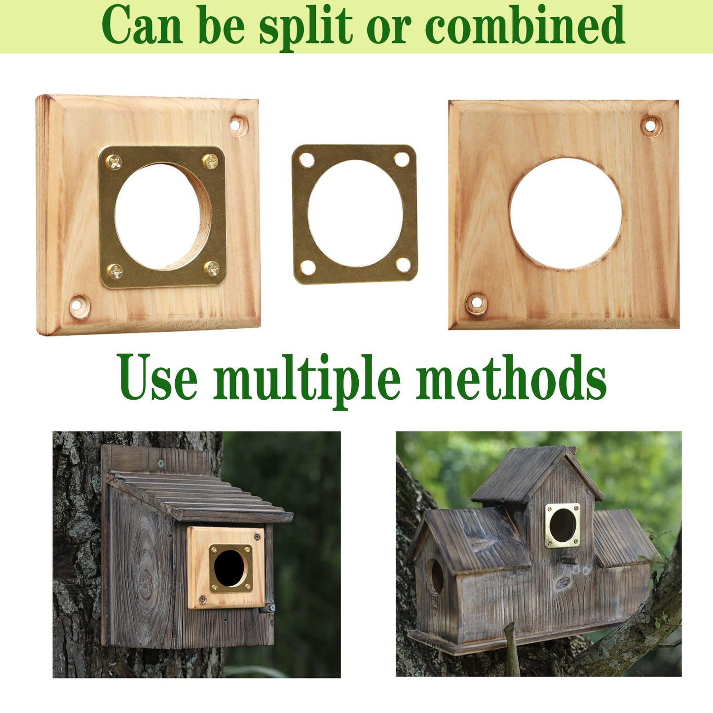 4 Pieces Bluebird House Predator Guard,Wooden Birdhouse Guard,Bird House Hole Protector Guard for Eastern Bluebird Box 1 1/2 Inch Opening