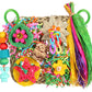 Bird Toys, Parakeet Toys Bird Foraging Toys Grass Mat Climbing Wall for Parakeet,Parrot,Cockatiel,Conure,Lovebird,Budgie Cage Small to Medium Birds (Warm Sun)