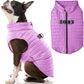 Gooby Puffer Vest Dog Jacket - Purple, X-Small - Ultra Thin Zip Up Wind Breaker with Dual D Ring Leash - Water Resistant Small Dog Sweater Coat - Dog Clothes for Small Dogs Boy or Medium Dogs, (12")
